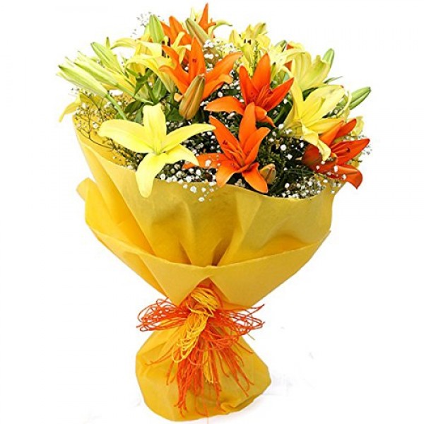 Fresh Flowers Happiness Bouquet Lilies Bunch